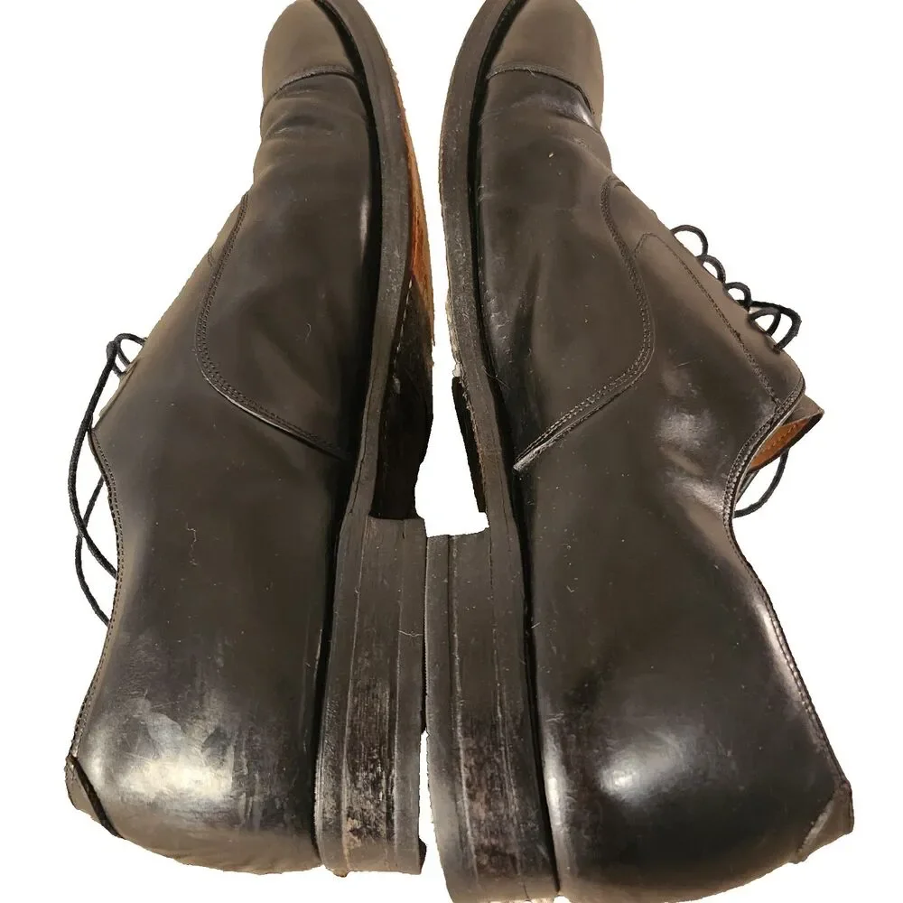 Johnston & Murphy Mens 10D Black Leather Dress Shoes Oxford Classic Formal